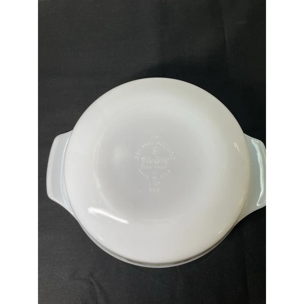 Vintage‎ 1972 Fire King Anchor Hocking 1 qt Meadow Green & Yellow Casserole Dish